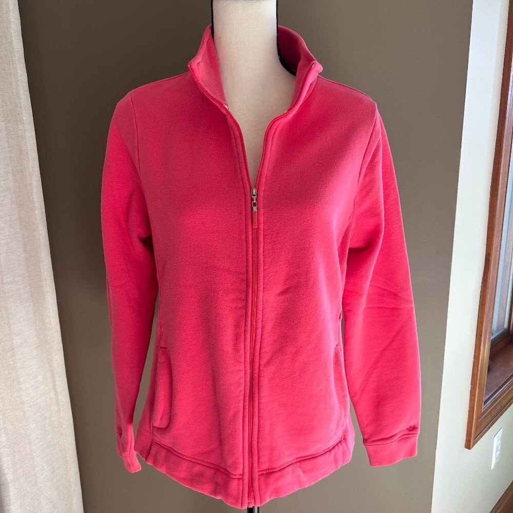 Izod Pink soft Cardigan Sweatshit/Sweater Zip up, Size Medium